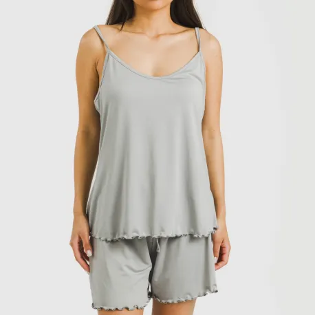 Pijama alças mulher soft liso