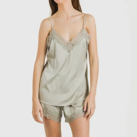 Pijama alças mulher Saten Friday liso