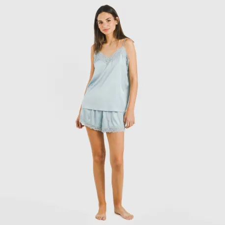 Pijama alças mulher Saten Friday liso