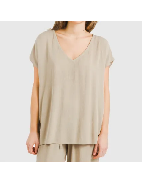 Camisola manga fluída viscosa bambula lisa