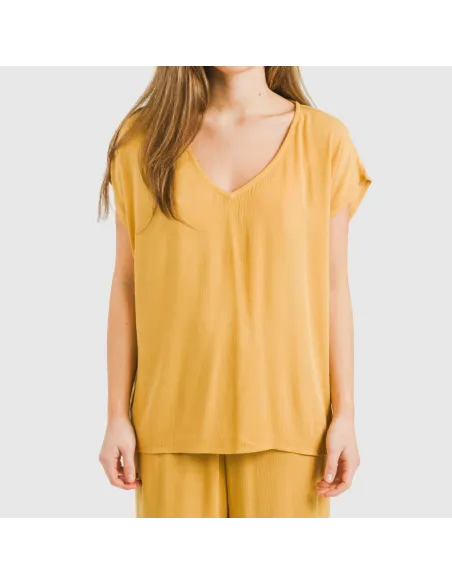 Camisola manga fluída viscosa bambula lisa