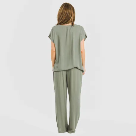 Camisola manga fluída viscosa bambula lisa