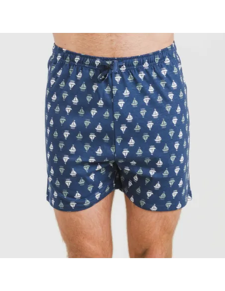 Pijama curto algodão homem Hawat cinza verdoso