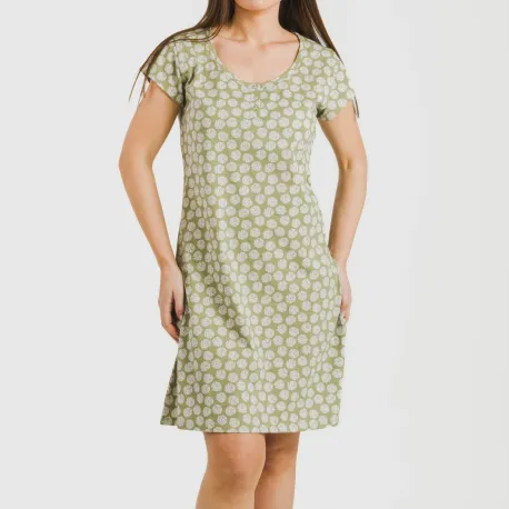 Vestido algodão Medusa verde caça