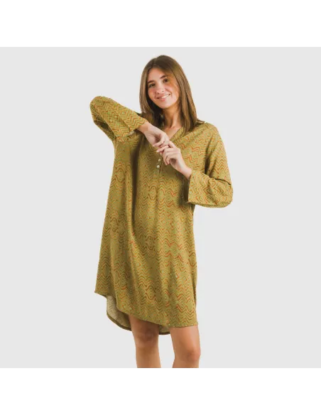 Túnica viscosa Silda verde caça Túnica viscosa Silda verde caça