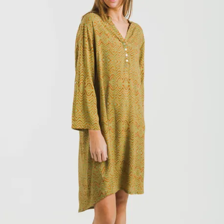 Túnica viscosa Silda verde caça