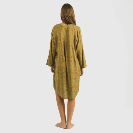 Túnica viscosa Silda verde caça