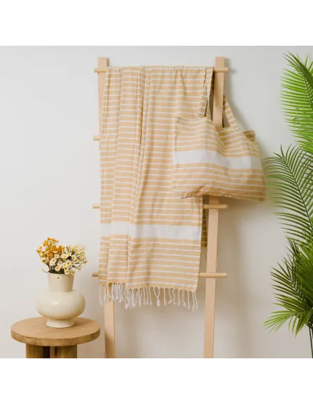 Pack Toalha Pareo + Bolsa Raya algodão