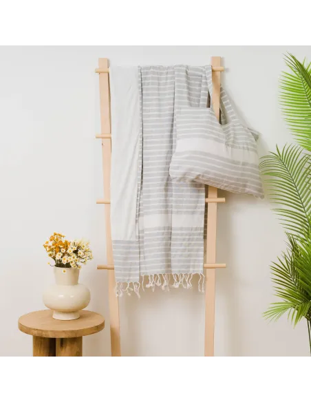 Pack Toalha Pareo + Bolsa Raya algodão