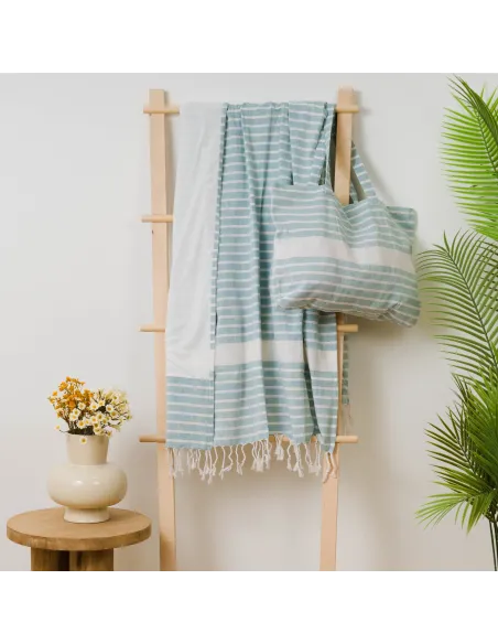 Pack Toalha Pareo + Bolsa Raya algodão