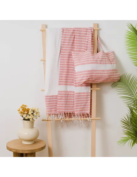 Pack Toalha Pareo + Bolsa Raya algodão