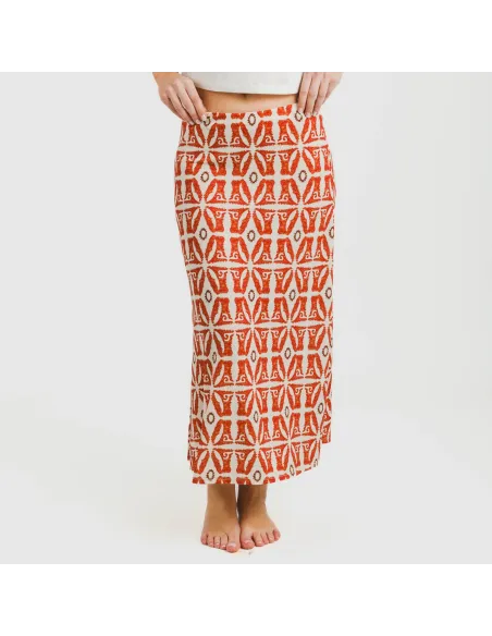 Saia midi soft Catania cor telha Saia midi soft Catania cor telha