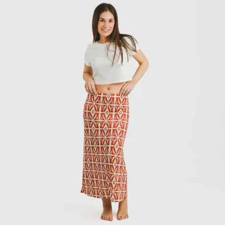 Saia midi soft Catania cor telha
