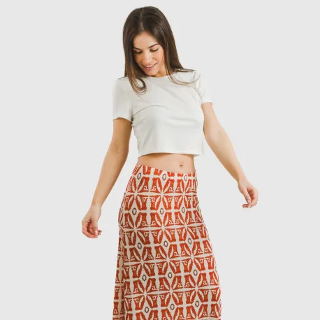 Saia midi soft Catania cor telha