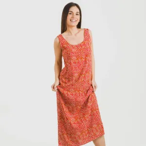 Vestido comprido alças viscosa Silda cor telha 2