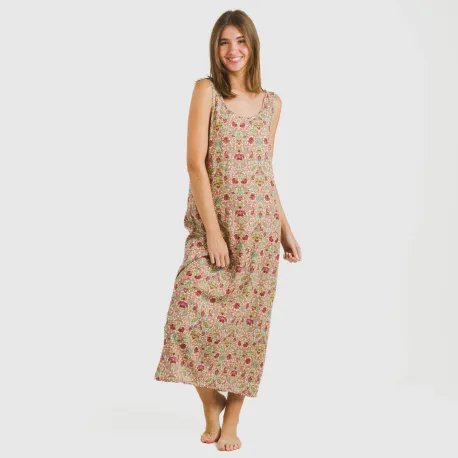 Vestido comprido alças viscosa Jessica