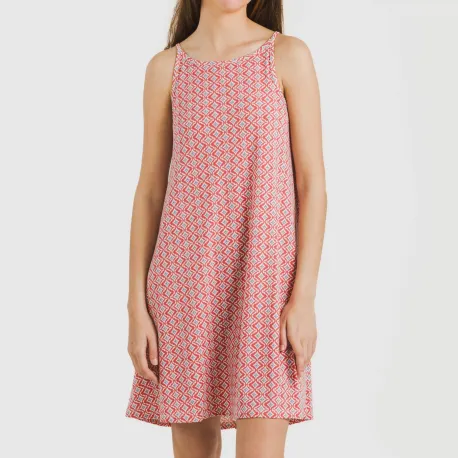 Vestido curto alças crepe Dulcinea marsala