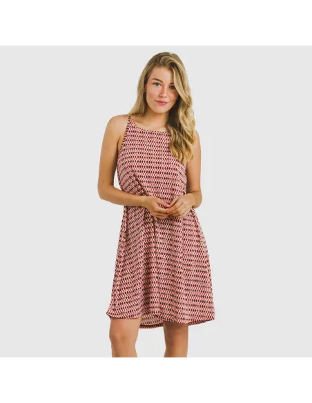 Vestido curto alças crepe Jannat bordeaux Vestido curto alças crepe Jannat bordeaux