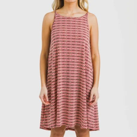 Vestido curto alças crepe Jannat bordeaux