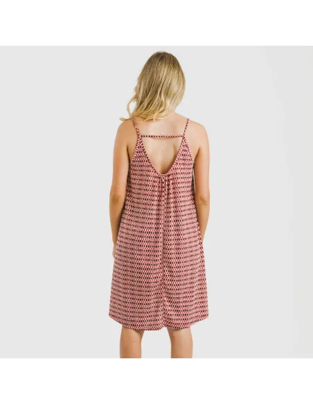 Vestido curto alças crepe Jannat bordeaux Vestido curto alças crepe Jannat bordeaux