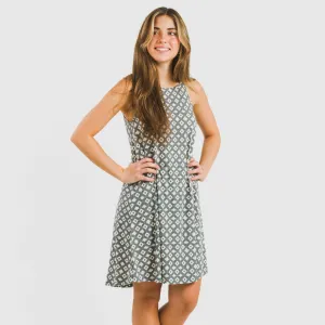 Vestido curto alças crepe Narciso azul indigo