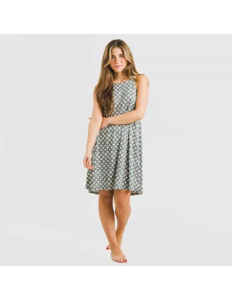 Vestido curto alças crepe Narciso azul indigo