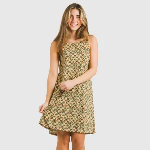 Vestido curto alças crepe Alhambra verde