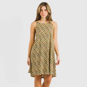 Vestido curto alças crepe Alhambra verde 2
