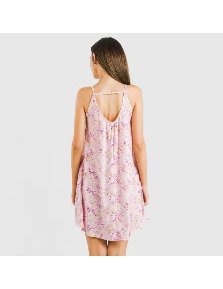 Vestido curto alças crepe Aruna malva Vestido curto alças crepe Aruna malva