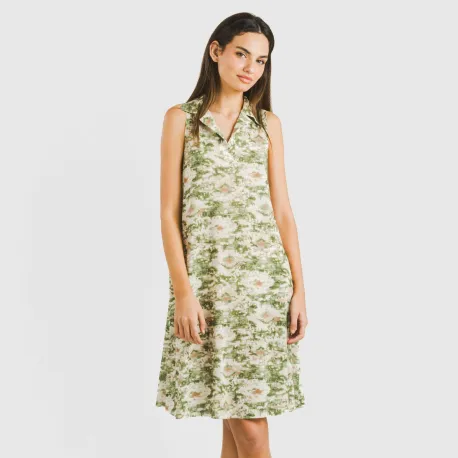 Vestido curto com gola e lapela soft Magnus verde