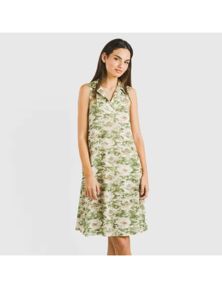 Vestido curto com gola e lapela soft Magnus verde Vestido curto com gola e lapela soft Magnus verde