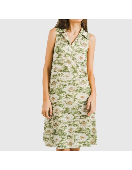 Vestido curto com gola e lapela soft Magnus verde Vestido curto com gola e lapela soft Magnus verde