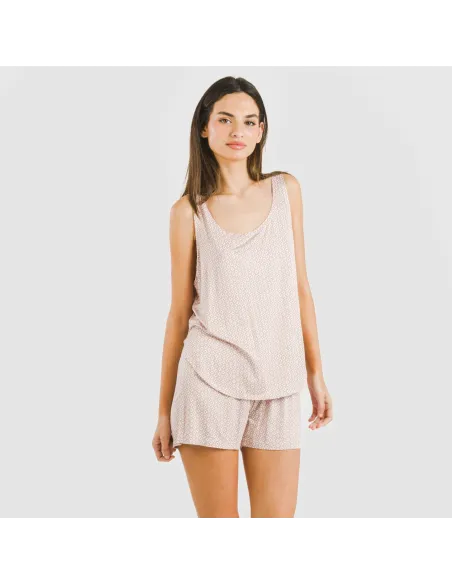 Pijama alças mulher viscosa Sassy rosa