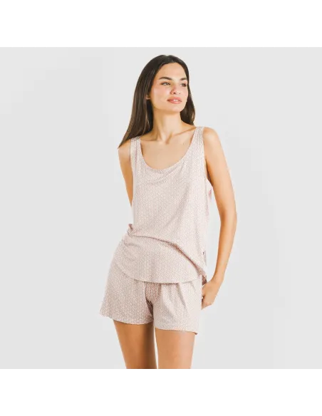 Pijama alças mulher viscosa Sassy rosa