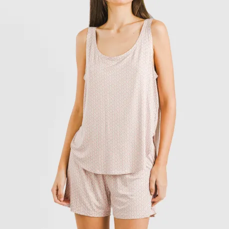 Pijama alças mulher viscosa Sassy rosa