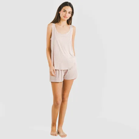 Pijama alças mulher viscosa Sassy rosa