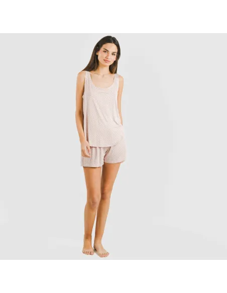 Pijama alças mulher viscosa Sassy rosa