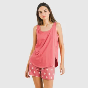 Pijama curto algodão Nicole marsala 2