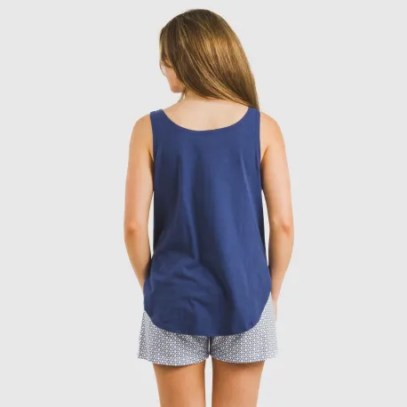 Pijama curto algodão Nett azul