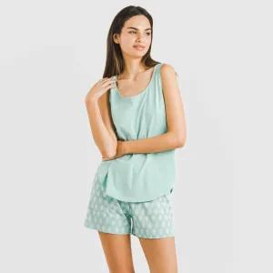 Pijama curto algodão Soma verde francês