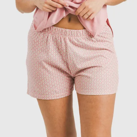 Pijama curto algodão Sassy rosa