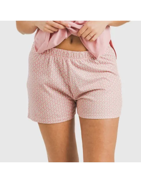 Pijama curto algodão Sassy rosa Pijama curto algodão Sassy rosa