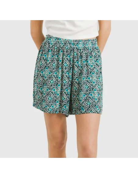 Calções viscosa bambula Malura água marinha