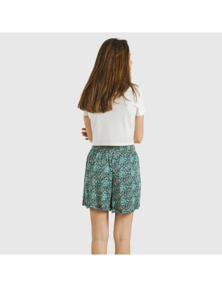 Calções viscosa bambula Malura água marinha