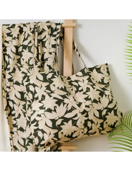 Pack Toalha Pareo + Bolsa Charamo verde caça