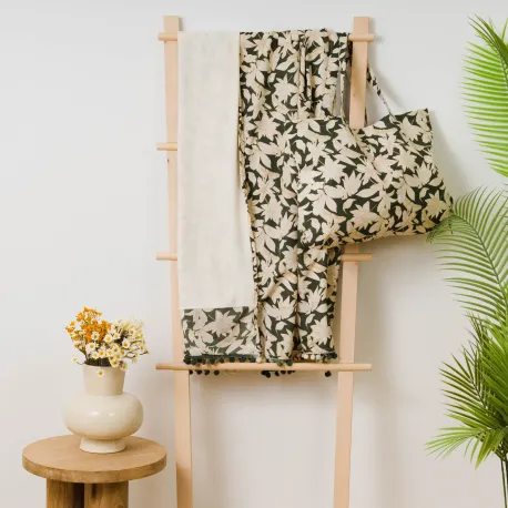 Pack Toalha Pareo + Bolsa Charamo verde caça