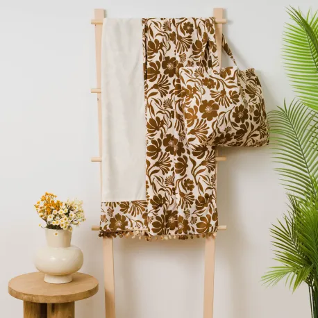 Pack Toalha Pareo + Bolsa Alexis castanho