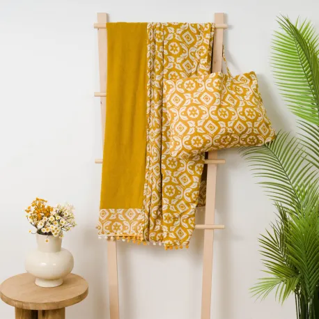 Pack Toalha Pareo + Bolsa Eugenia ocre