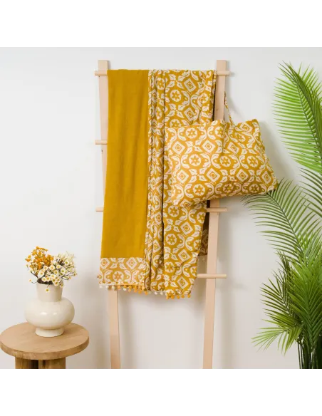 Pack Toalha Pareo + Bolsa Eugenia ocre