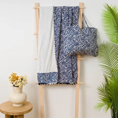 Pack Toalha Pareo + Bolsa Aladero azul